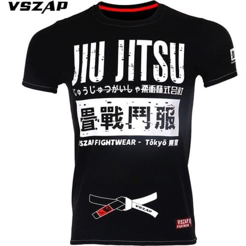 Jiu Jitsu VSZAP Fight Thai boxing fight Shogun short sleeve T shirt general MMA fitness martial arts warrior training man