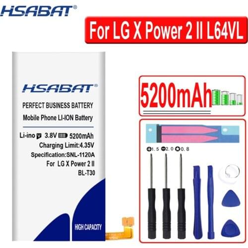 HSABAT 5200mAh BL-T30 Battery For LG X Power 2 II L64VL M320F M320N M322 L63BL K10 Power M320 M320DSN M320TV MLV7N