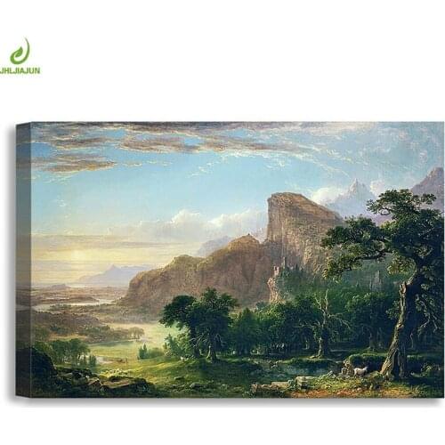 JHLJIAJUN Modern Canvas Mountain Trees River Natural Nordic Painting Modular Wall Art Print And Posters Living Bedoom Home Decor