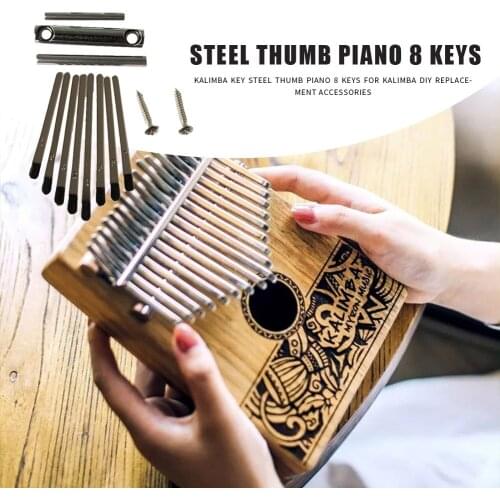 8 Keys Kalimba DIY Set Thumb Piano Keyboard Lettering Stenciled Scale Identification for Musical Instrument Replacement Parts