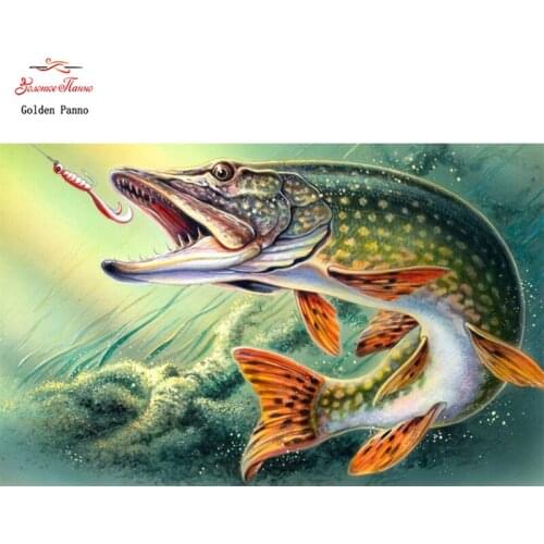 GOLDEN PANNO Diamond Painting Full Square 5D Diy Daimond Embroidery Diamant Mosaic Sale Displasy Broderie Diamant cartoon fish01