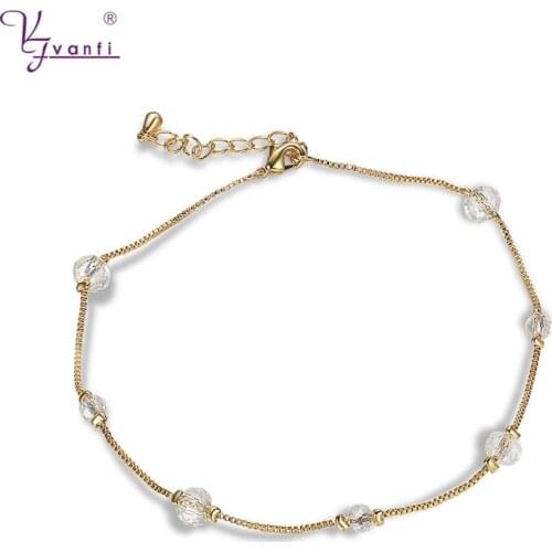 Kfvanfi Accessories Women Foot Jewelry Bead Gold Anklets For Women