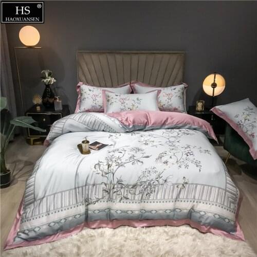 The Flowers Are In Full Bloom Tencel Lyocell Bedding Set Summer Thin Quilt Sheets Pillowcase Duvet Cover Lightweight Comforter