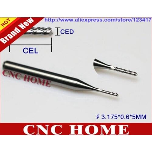 10pcs 0.6mm Carbide PCB Milling Cutter Corn Teeth End Mill Micro CNC Router Bits for phone circuit board epoxy cutting