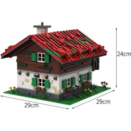 MOC Home Decoration Cozy City Building Blocks Model Street Construction Bergbauernhaus Combined Bricks Childrens Toy Gift