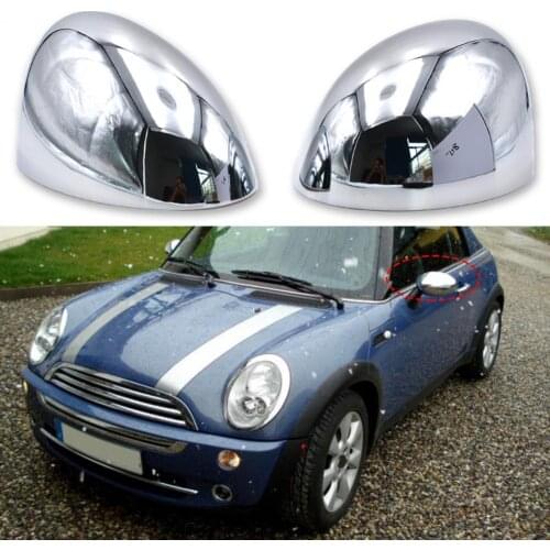 2Pcs Rearview Cap Easy Installation Self-adhesive ABS Car Side Rearview Cover for BMW MINI R50-One/Cooper 2001-2006