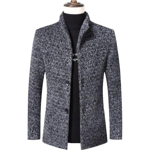 New Safari Men Jackets Thick Warm Winter Jackets Men Woolen Blends Jackets Thick Winter Coat Outerwear Male Plus Size S-4XL