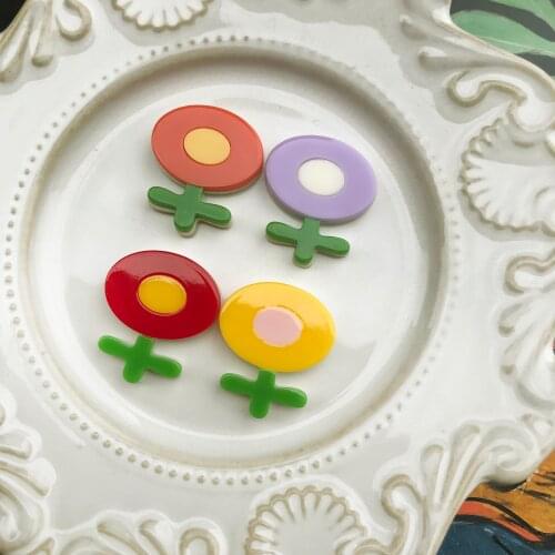 Summer style 30pcs/lot Stitching color cartoon flowers shape acrylic beads diy jewelry earring/garment accessory