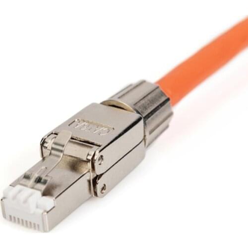 Linkwylan RJ45 Cat6A Toolless Field Connector Termination Plug Metal Clip Shielded For 23AWG Solid Cable