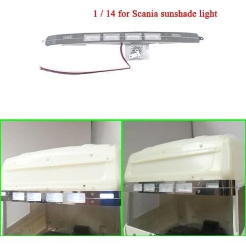 Metal Led Narrow Sunshade Light Sun Visor Lamp for 1/14 Tamiya RC Truck Car SCANIA R730 R470 R620 56323 Diy Parts