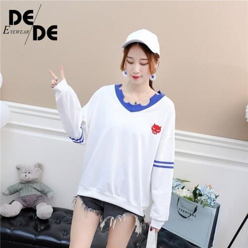 Cute Sweatshirt Women Street Sweater Ms. White Letter Long Sleeve Shirt Womens Clothing