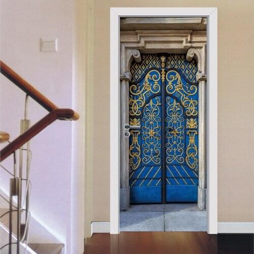 Muslim 3D Door Sticker Wall Sticker Vinyl Decorative Film Eid Decoration Waterproof Door Cover DIY Muursticker Self Adhesive