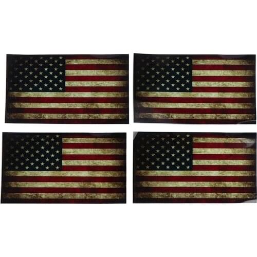 4Pcs Mini USA Flag Stickers Decal Car Motorcycle Phone Tablet Sticker 6.5*11.5CM Package included 4 x Car Stickers