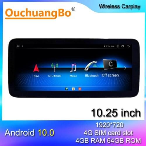 Ouchuangbo Android 10 radio gps recorder for Benz GLK Class X204 220 280 300 350 with video player 4GB+64GB