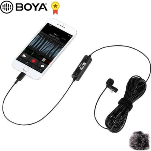 BOYA BY-DM1 Lavalier Microphone for iOS iPhone 11 Xs Xr 8 7 SE 6S iPad Pro mini 2 iPOD TOUCH MFi Certified Lightning Connector