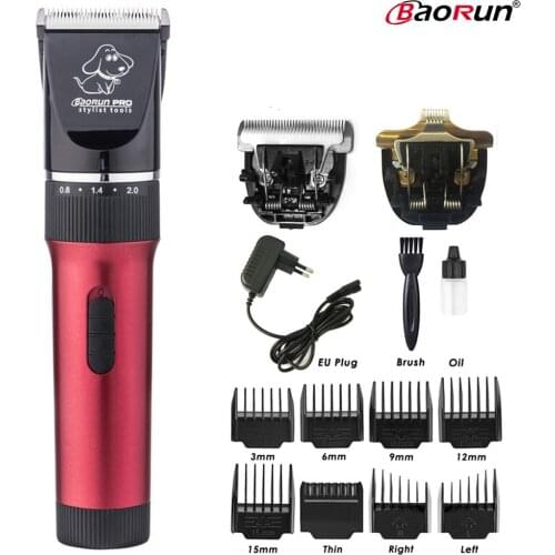 BaoRun P6 Professional Pet Dog Hair Trimmer Animal Grooming Clipper Cat Cutter Machine Shaver Electric Scissors Clipper 110-240V