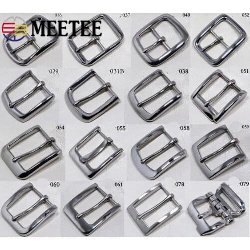Meetee 1pc 40mm Stainless Steel Belt Buckles High-grade Leisure Pin Buckle Belts Lead DIY Leather Crafts Cowboy Decoration YK007
