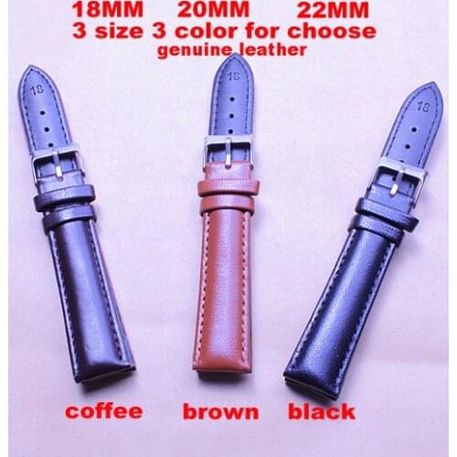 Wholesale 270pcs/lot high quality 18MM 20MM 22MM genuine leather Watch band watch strap brown black coffee 3 color -0304031