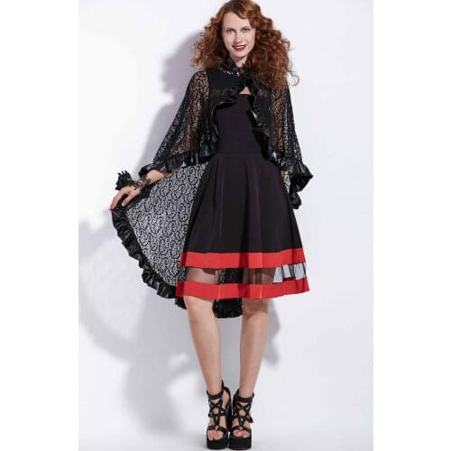 Rosetic Gothic Lace Cape Women Elegant Black Vintage Luxury Fashion Ponchos Casual Long Shawl Transparent Capes Summer 2020 OL