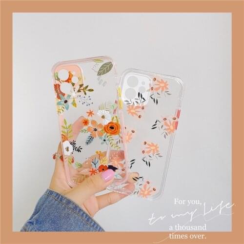 Luxury Small Fresh Flower Phone Case For iphone 12 11 Pro Max X XS XR MAX 7 8 Plus SE 2020 soft silicon Fashion Cover