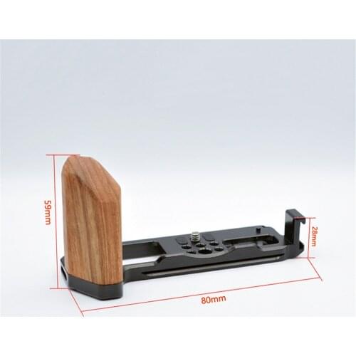 Solid Wood Handle Universal Quick Release L Plate Vertical Shot Board Bracket for FUJIFILM X-T4 Micro-single Camera