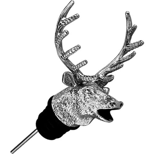 3D Deer Head Shape Wine Pourer Animal Wine Pourer Spout Silicone Stopper Widely Applicable To Bar Hotel KTV Club Restaurant Home