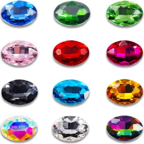 20 pieces Oval Crystal Nail Art Rhinestones Glass 3D Decorations Sparkle Nail Rhinestones For Womens Manicure Making