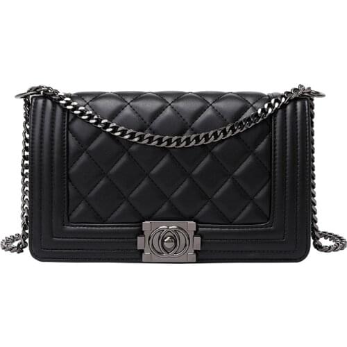 Fashion 2021 Luxury Brand Women Handbag Shopping Messenger Bag Diamond Lattice Qulited Shoulder Bag PU Leather Chain Embroidery