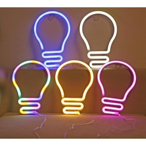 LED Light Romantic Colorful Plastic Bulb Shape LED Night Light for Home Decor
