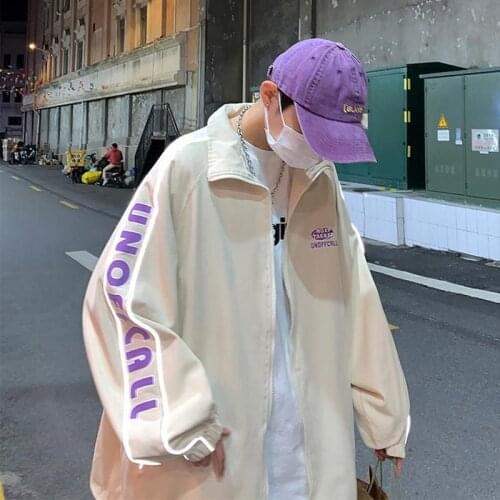 2021 Japan letter jacket trend preppy reflective ruffian handsome Harajuku chic coat unisex high street hip hop Bomber jacket