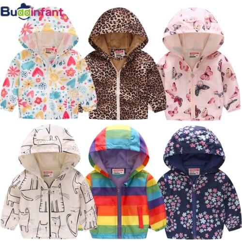 Summer spring jacket for girl coat 3/5/6 year girls clothes 4 years windbreaker boys kids clothing rainbow leopard cat floral