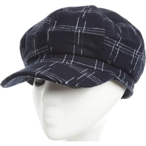 Octagonal cap Fashion lattices line elegance Newsboy cap Autumn Winter Unisex Outdoor leisure hat Octagonal cap for women