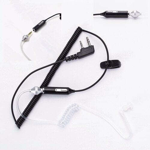 Air Acoustic Tube 2-Pin Surveillance PTT Earpiece Mic Headset for Walkie Talkie Baofeng GT-3 UV-6R kd-c1 GT-3TP MarkIII uv5r 888