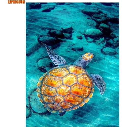 LIPHISFUN Handmade Cross Stitch Embroidery Diamond Painting Full Drill Home Decor Square/round Turtle