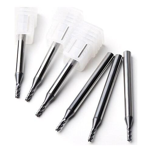 High Quality 10 Pcs D1.0xD4x50X4T Tungsten Carbide End Mills For Lathe Tool