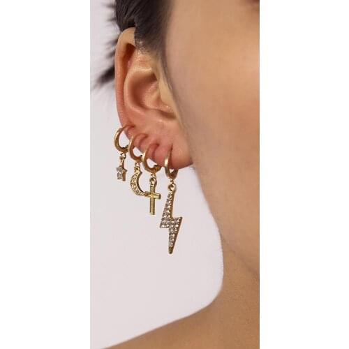 Jewelry personality simple suit earrings female temperament long pearl-shaped star earrings