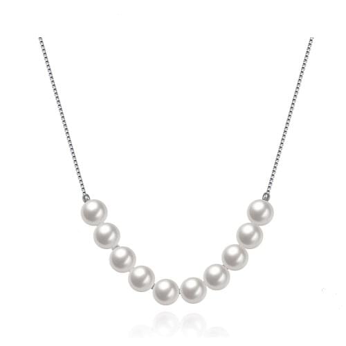 ZEMIOR 925 Sterling Silver Shell Pearl Necklace Girl Boutique Fine Jewelry Valentines Day Gift Women Necklaces New Arrival