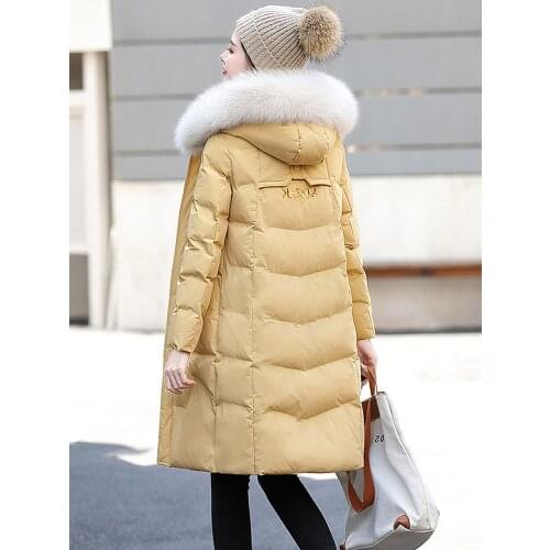 Winter Coat Women Clothes 2020 Korean Warm Jacket Womens Coats Big Fur Collar Hooded Wmen Parka A68388 YY1976