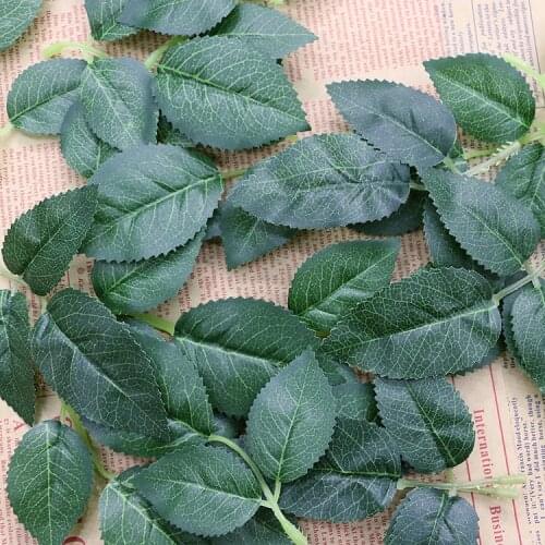 100pcs Artificial Silk Flower Rose Leaves Plant For Wedding Home Party Decoration Flores De Artificiais DIY Accessories Craft