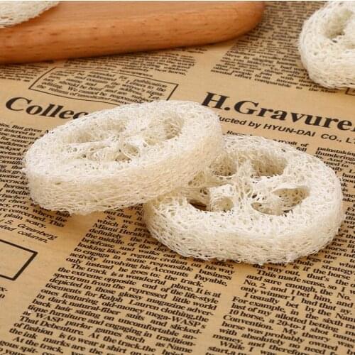 1000pcs 1cm Thick 4-6CM Wide Natural Loofah Luffa Loofah Slices DIY Soap Holder Cleaner Sponge Scrubber lin4605