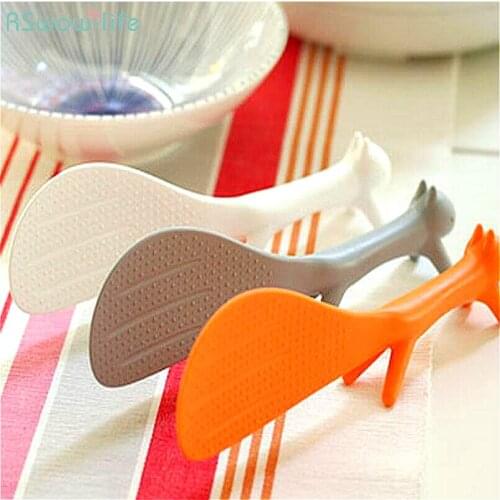 2PCS Cute Creative Squirrel Vertical Non-Stick Pot Scoop Food Shovel Plastic Food Scoop Kitchen Tools Korean Style Upright Rice