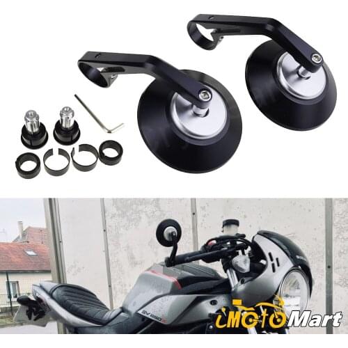 2pcs Universal 7/8" 22mm Handle Bar End Mirrors Round Rear View Side Mirror For Triumph SUZUKI SV 650S Cafe Racer Bobber Chopper