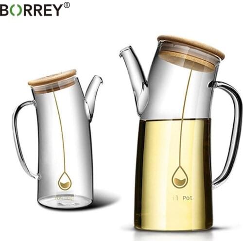 BORREY Oil Bottle Dispenser Seasoning Bottle Dispenser Sauce Bottle Kitchen Cooking Accessories Glass Storage Bottle Oil Vinegar