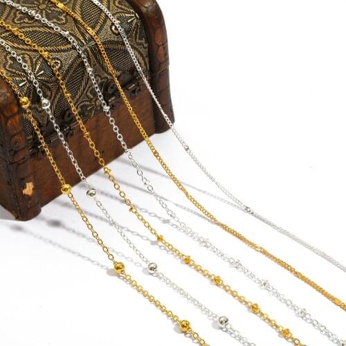 High Quality 1M/5M Beads Chain Iron Beaded Chain Handmade Jewelry Accessories For DIY Necklace Bracelet Anklet Making