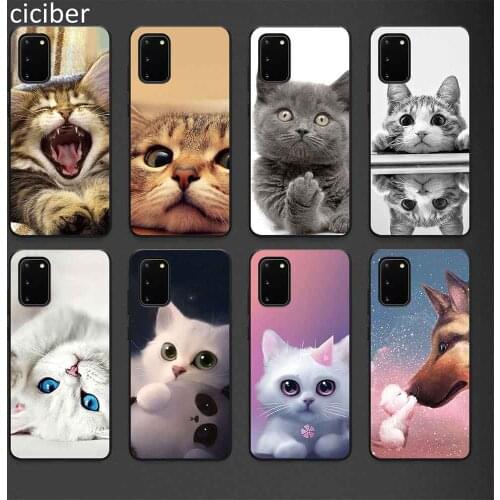Cat Puss Case for Samsung A50 A51 A70 A71 A72 A21S A52 02S S10 S20 S9 S8 S21 Plus Ultra Note 20 10 9 Plus Matte Soft Phone Funda