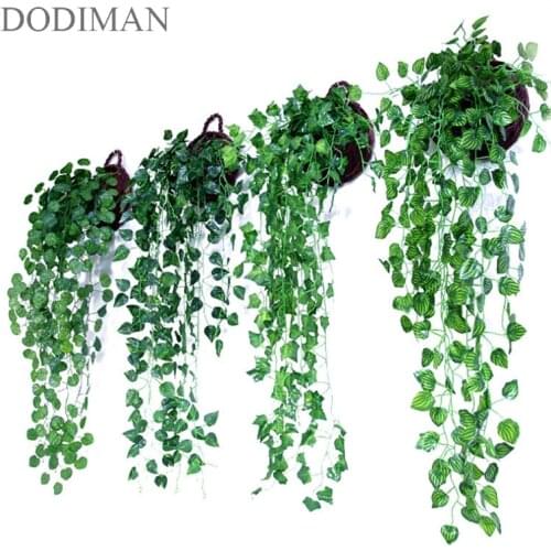 Simulation flower vine decoration green leaf cane creeper ivy fake green radish wall hanging special price sweet potato leaves
