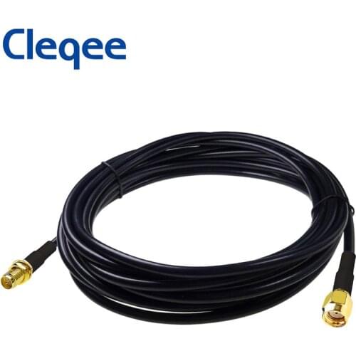 Cleqee 1m 3m 5m RP SMA Male to RP SMA Female Extension Cable For WIFI Antenna RF Connector ALS195 Cable T10021