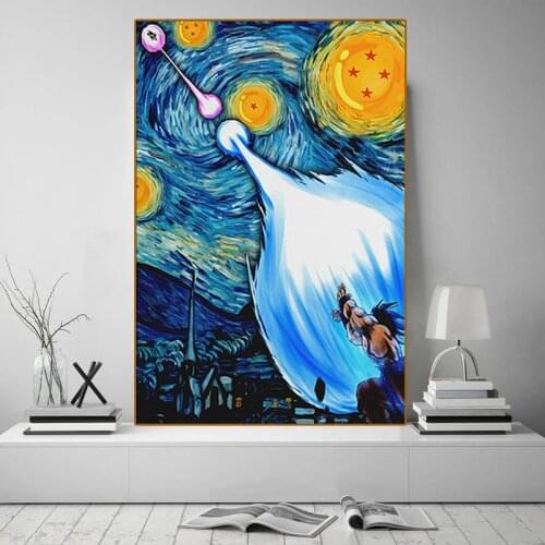 One Piece Van Goghs Anime Gift Posters Pictures Canvas HD Wall Art Home Decor Paintings Living Room Decoration Accessories