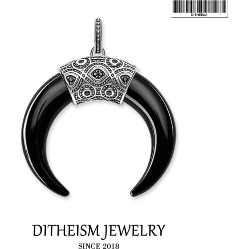 Black Opal Tigers Tooth Pendant,2018 New Fashion Jewelry 925 Sterling Silver Blackened Trendy Gift For Women Men Fit Necklace