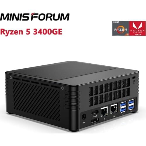 MINISFORUM X300 AMD Ryzen R5 3400GE Mini PC with Vega 8 /10 Graphics 4K UHD DP TYPE-C Desktop Gaming Computer Nvme SSD